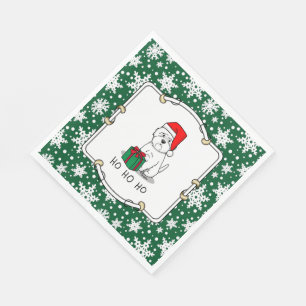 Christmas Santa West Highland White Terrier Westie Napkins
