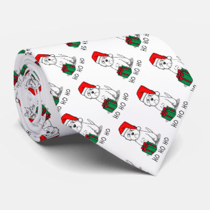 Christmas Santa West Highland White Terrier Westie Neck Tie