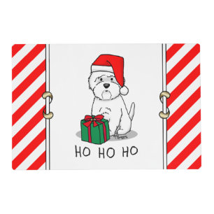 Christmas Santa West Highland White Terrier Westie Placemat