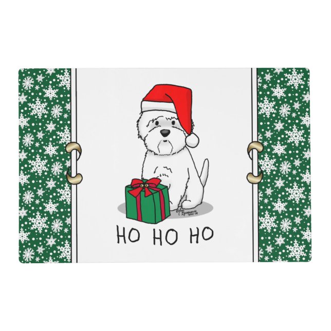 Christmas Santa West Highland White Terrier Westie Placemat (Front)