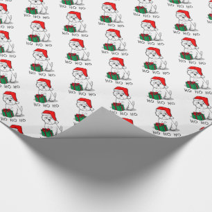 Christmas Santa West Highland White Terrier Westie Wrapping Paper