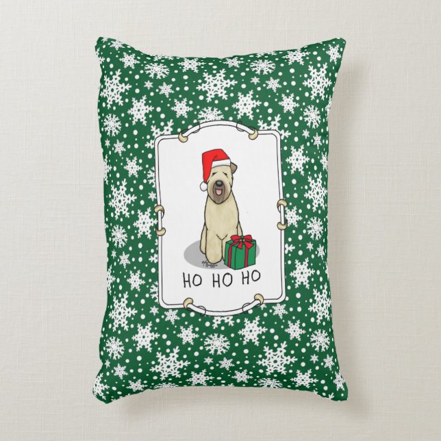 Christmas Santa Wheaten Terrier (wheaten 1b2) Cute Accent Pillow (Front(Vertical))