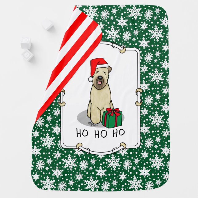 Christmas Santa Wheaten Terrier (wheaten 1b2) Cute Baby Blanket (In Situ)