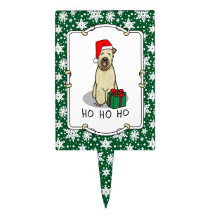 Christmas Santa Wheaten Terrier (wheaten 1b2) Cute Cake Topper