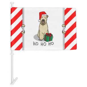 Christmas Santa Wheaten Terrier (wheaten 1b2) Cute Car Flag