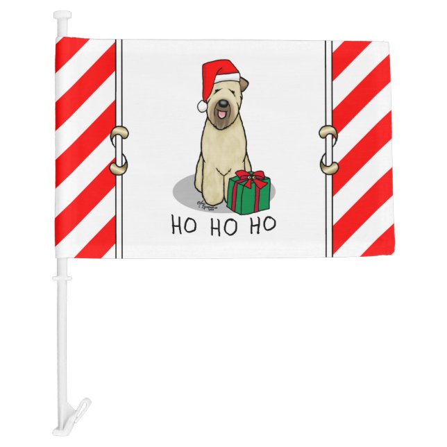 Christmas Santa Wheaten Terrier (wheaten 1b2) Cute Car Flag (Front)