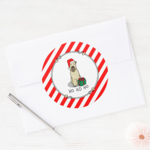 Christmas Santa Wheaten Terrier (wheaten 1b2) Cute Classic Round Sticker
