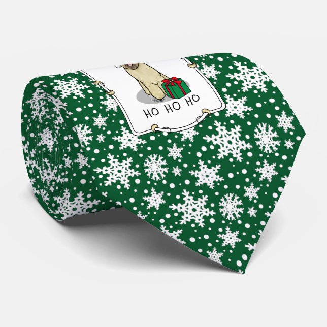 Christmas Santa Wheaten Terrier (wheaten 1b2) Cute Neck Tie (Rolled)