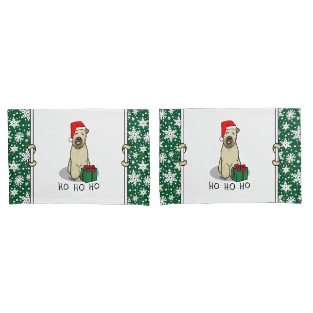 Christmas Santa Wheaten Terrier (wheaten 1b2) Cute Pillow Case (Front-Set)