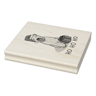 Christmas Santa Wheaten Terrier (wheaten 1b2) Cute Rubber Stamp