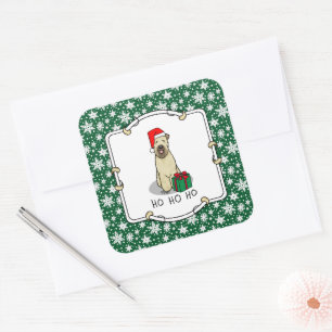 Christmas Santa Wheaten Terrier (wheaten 1b2) Cute Square Sticker