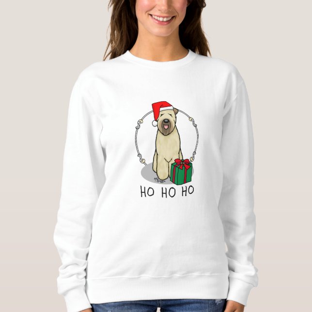 Christmas Santa Wheaten Terrier (wheaten 1b2) Cute Sweatshirt (Front)