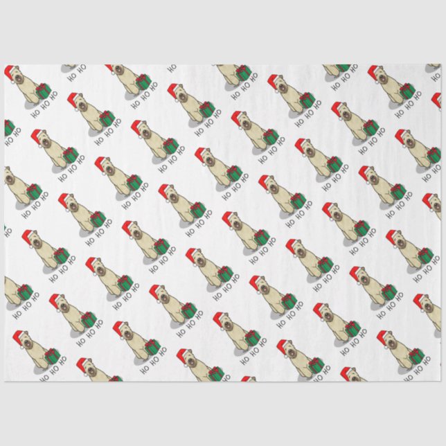 Christmas Santa Wheaten Terrier (wheaten 1b2) Cute Tissue Paper (Front)