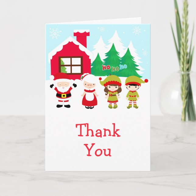 Christmas Santa, Wife and Elves Thank You (Front)