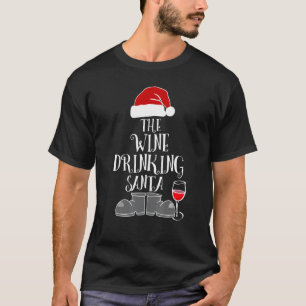 Christmas Santa Wine Drinking Santa Family Group C T-Shirt