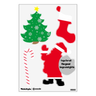 Christmas Santa with a bag of toys Wall Decal