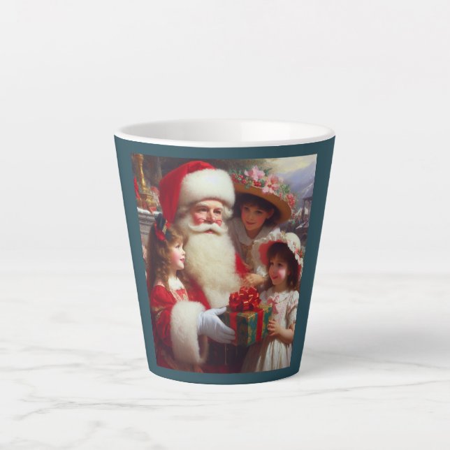Christmas Santa with Children 1 Latte Mug (Front)