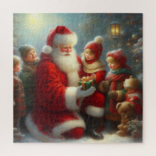 Christmas Santa With Children 2 Jigsaw Puzzle