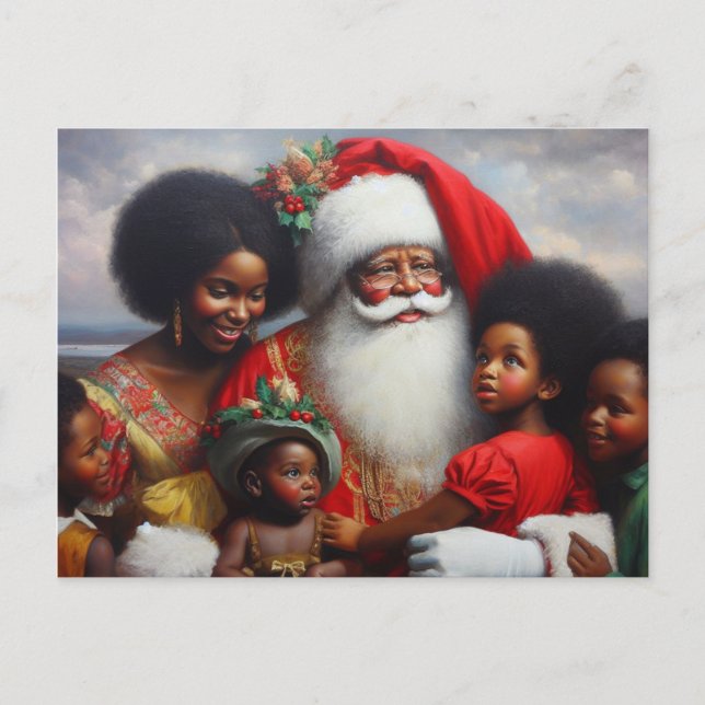 Christmas Santa with Children 7 Holiday Postcard (Front)