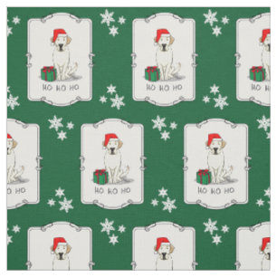 Christmas Santa Yellow Labrador Retriever Cute Fabric