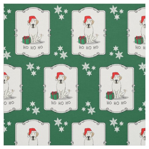 Christmas Santa Yellow Labrador Retriever Cute Fabric