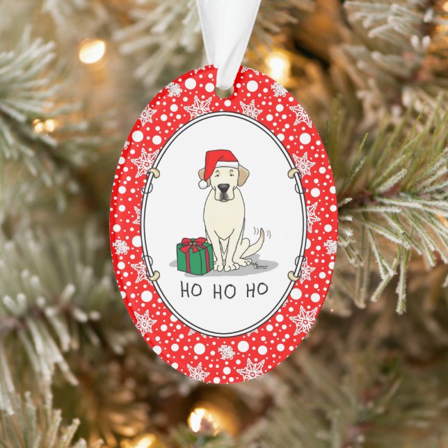 Christmas Santa Yellow Labrador Retriever Cute Ornament (Tree)