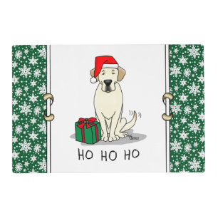Christmas Santa Yellow Labrador Retriever Cute Placemat