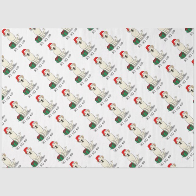 Christmas Santa Yellow Labrador Retriever Cute Tissue Paper (Front)