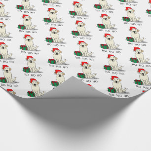 Christmas Santa Yellow Labrador Retriever Cute Wrapping Paper