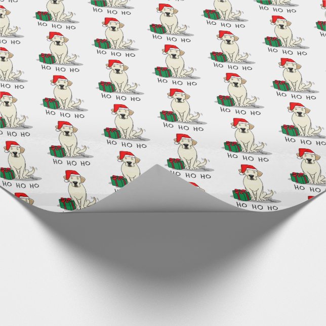 Christmas Santa Yellow Labrador Retriever Cute Wrapping Paper (Corner)