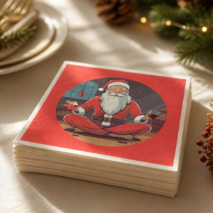 Christmas Santa Yoga Pose Napkins