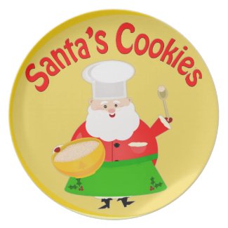 Christmas Santa's Cookies Melamine Plate plate