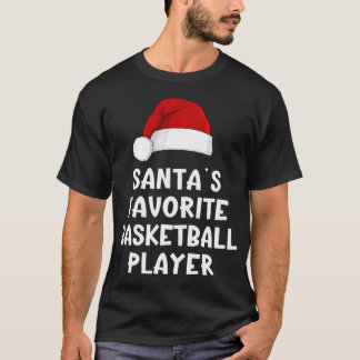Christmas Santa'S Favorite Basketball Player Funny T-Shirt