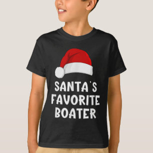 Christmas Santas Favorite Boater Funny Pajama Boat T-Shirt