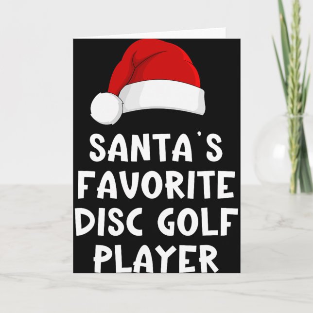 Christmas Santa's Favorite Disc Golf Player Pajama Card (Front)