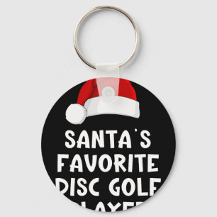 Christmas Santa's Favorite Disc Golf Player Pajama Keychain