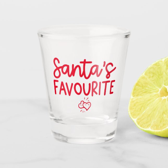 Christmas Santa's Favorite Festive Romantic Love Shot Glass (Front)