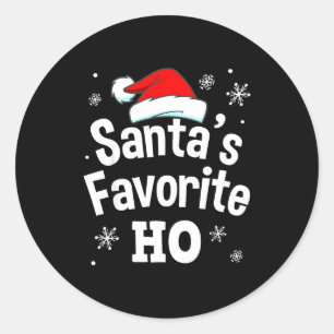 Christmas Santa's Favorite Ho Shirt, Adult Naughty Classic Round Sticker