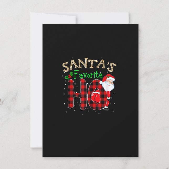 Christmas Santa's Favorite Ho Xmas Pajama Funny Na Invitation (Front)