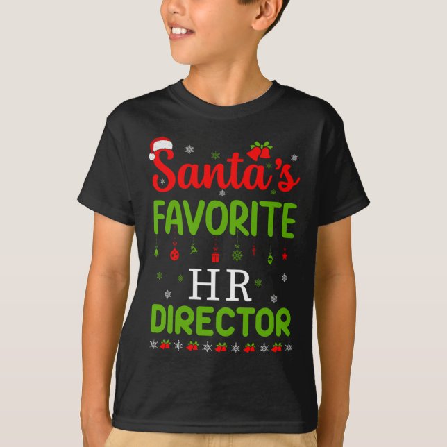 Christmas Santa's Favorite Hr Director Cute Merry  T-Shirt (Front)