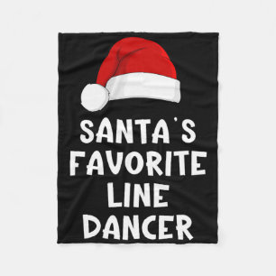 Christmas Santa's Favorite Line Dancer Funny Danci Fleece Blanket