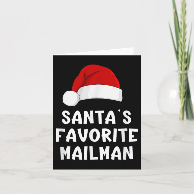 Christmas Santa's Favorite Mailman Funny Xmas Paja Card (Front)