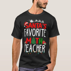Christmas Santa's Favorite Math Teacher Mathematic T-Shirt