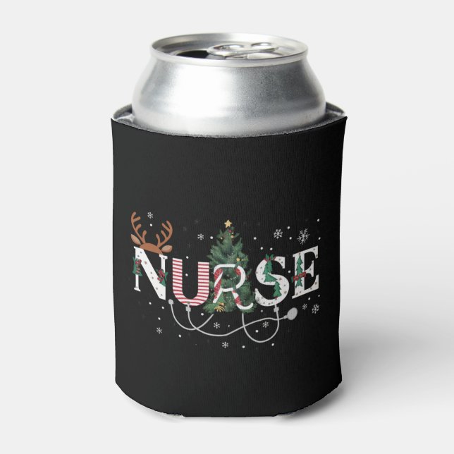 Christmas Santa's Favorite Nurse Xmas Gifts Holida Can Cooler (Can Front)