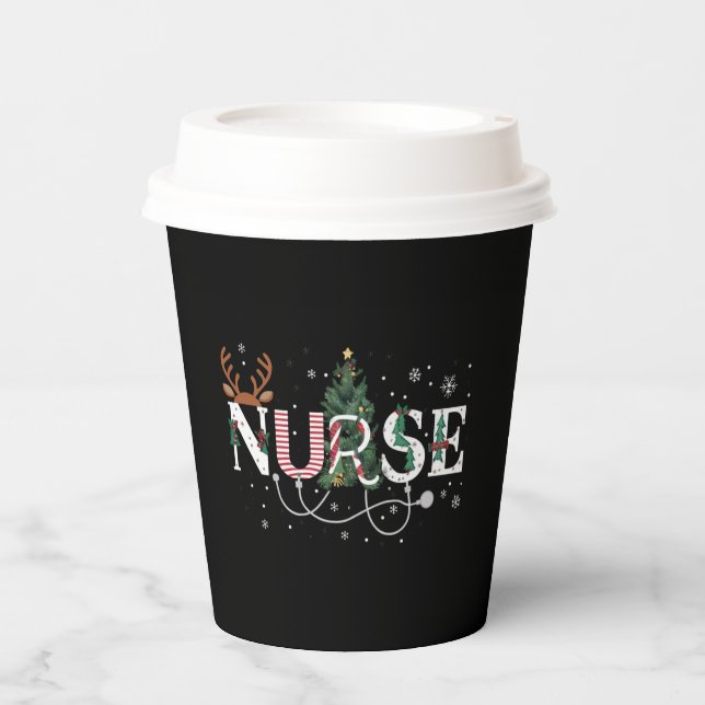 Christmas Santa's Favorite Nurse Xmas Gifts Holida Paper Cups (Front)