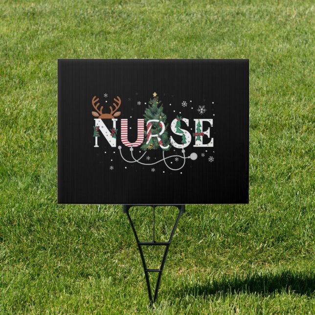 Christmas Santa's Favorite Nurse Xmas Gifts Holida Sign (Insitu)
