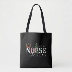 Christmas Santa's Favorite Nurse Xmas Gifts Holida Tote Bag