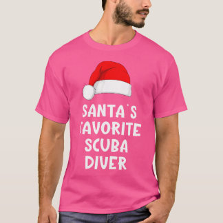 Christmas Santa'S Favorite Scuba Diver Funny Divin T-Shirt