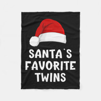 Christmas Santa's Favorite Twins Funny Xmas Pajama Fleece Blanket