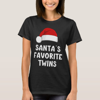 Christmas Santa's Favorite Twins Funny Xmas Pajama T-Shirt